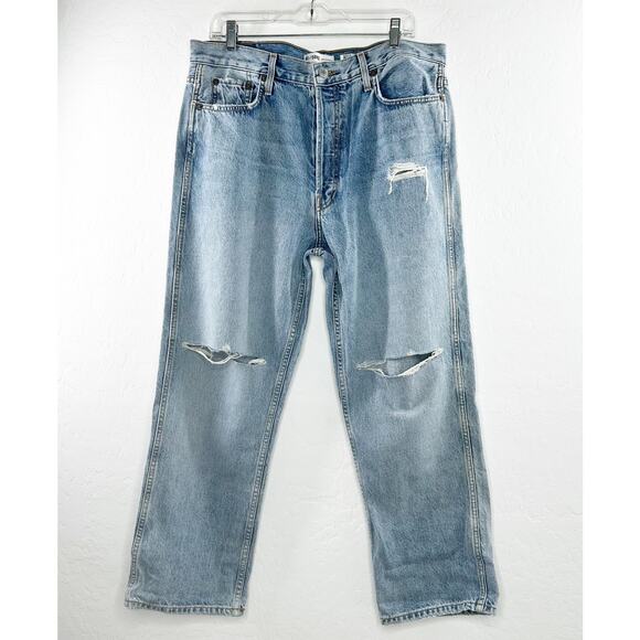 RE/DONE Originals Low Slung Distressed Crop Jeans 188-3WLSLC Size 30 Mid Rise - Picture 7 of 11